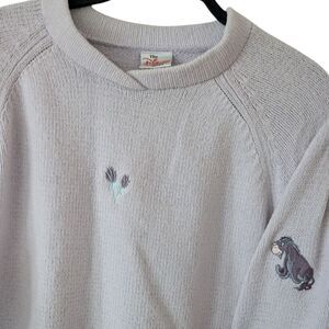 Vintage 90s Eeyore Lavender Purple Embroidered Disney Store‎ Sweater Size XL